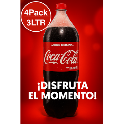 Coca Cola 3 Litros Sabor original 4pack