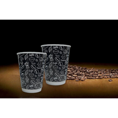 Vaso Desechables 12 Onzas con Tapadera Para Café 25 Unidades