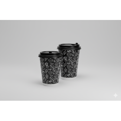 Vaso Desechables 12 Onzas con Tapadera Para Café 25 Unidades