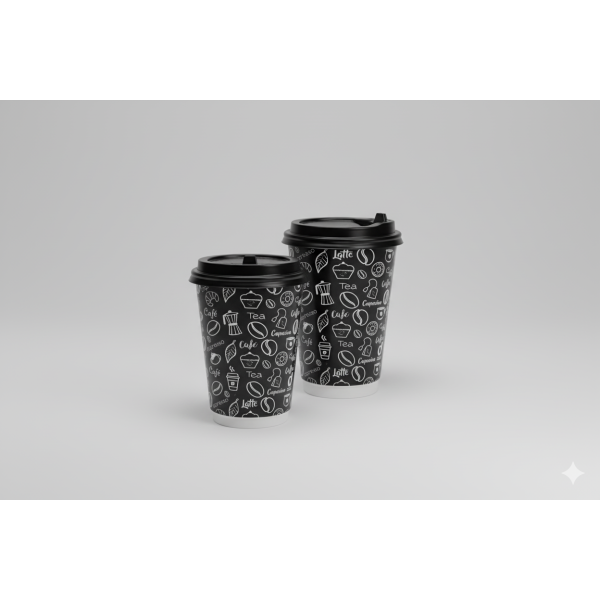 Vaso Desechables 12 Onzas con Tapadera Para Café 25 Unidades