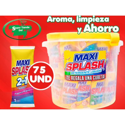 Detergente Liquido MaxxiSplash Cubeta de 75 populinos