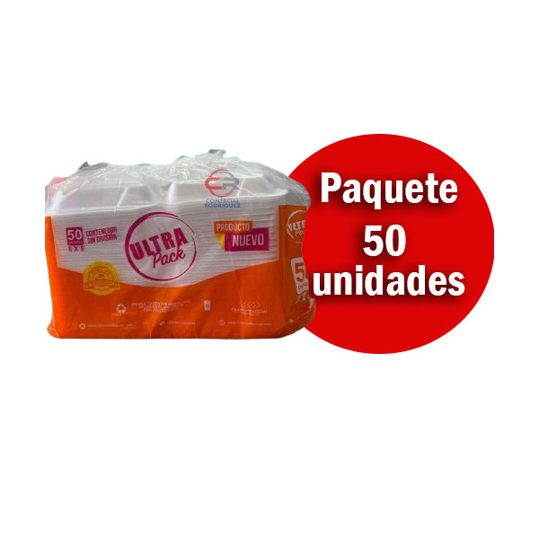 Bandeja 7x7 Con Tapadera, Con o sin División paquete 50 unidades