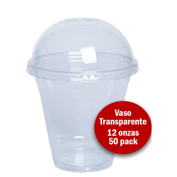 Vasos Con Tapa Domo 12oz Pack 50 Unidades