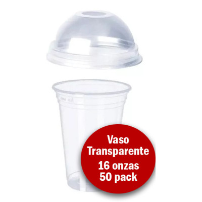 Vasos Con Tapa Domo 16oz Pack 50 Unidades