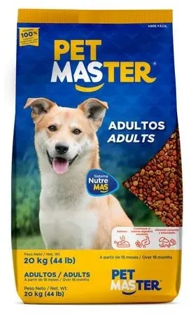 Alimento Pet Master Perro Adulto, Más 18 Meses - 20kg (44 libras)