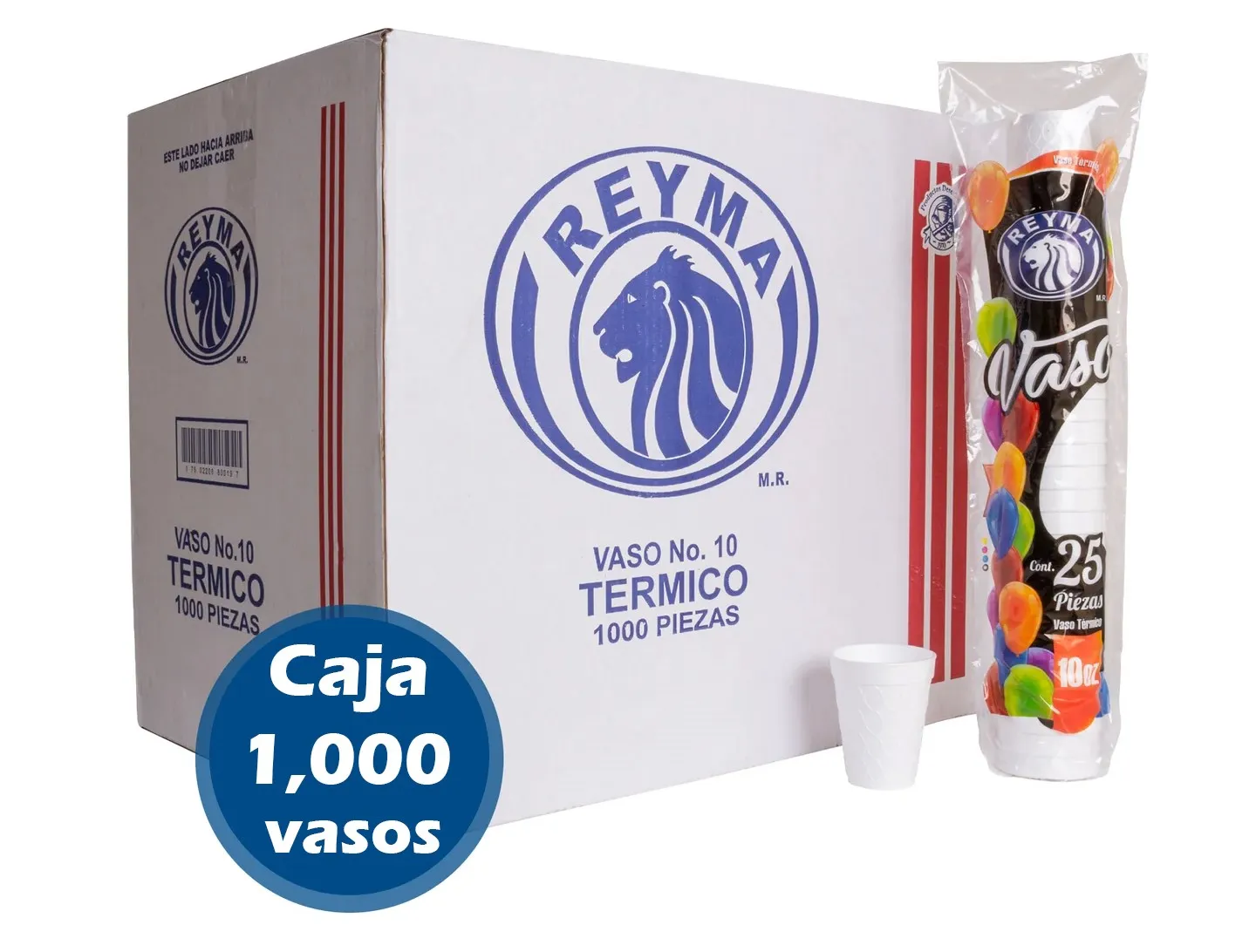 Vaso Desechable Térmico 10oz Reyma, Caja de 1000 vasos