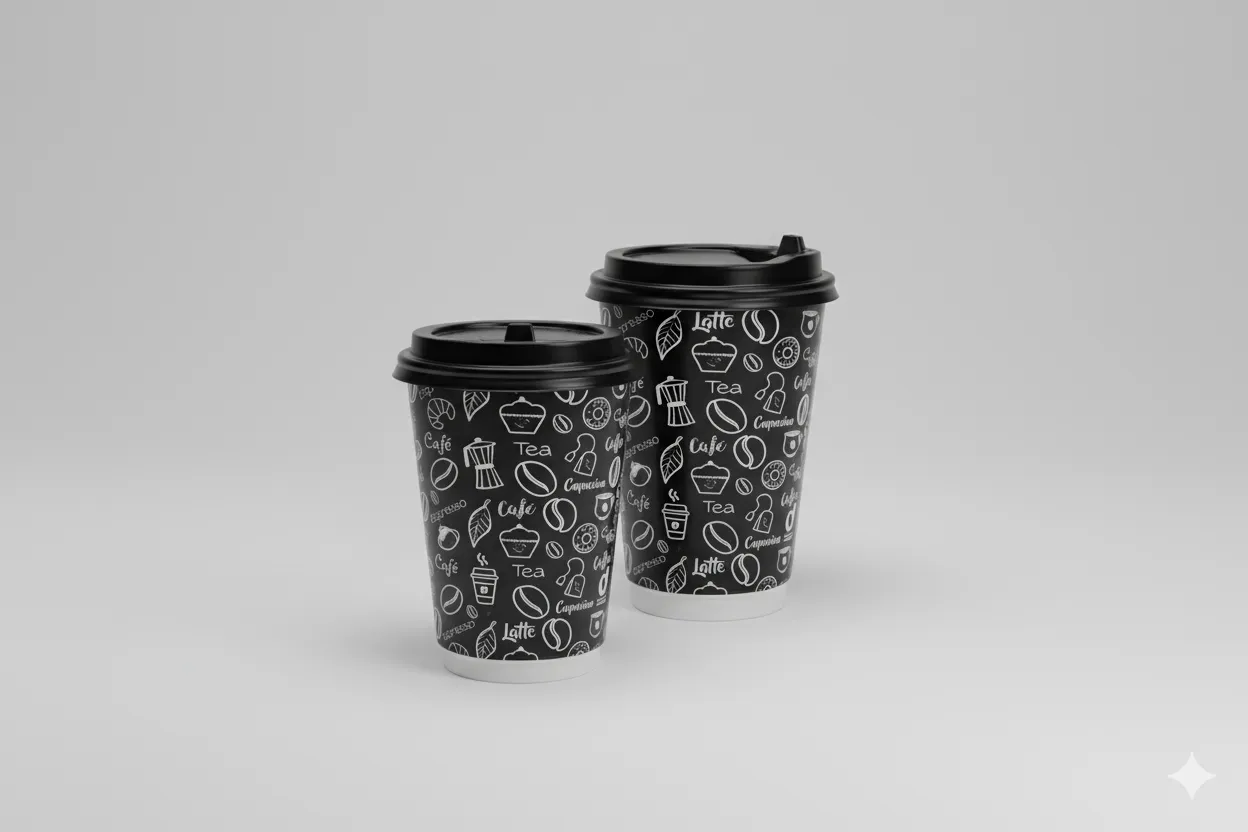 Vaso Desechables 12 Onzas con Tapadera Para Café 25 Unidades