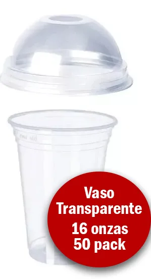 Vasos Con Tapa Domo 16oz Pack 50 Unidades